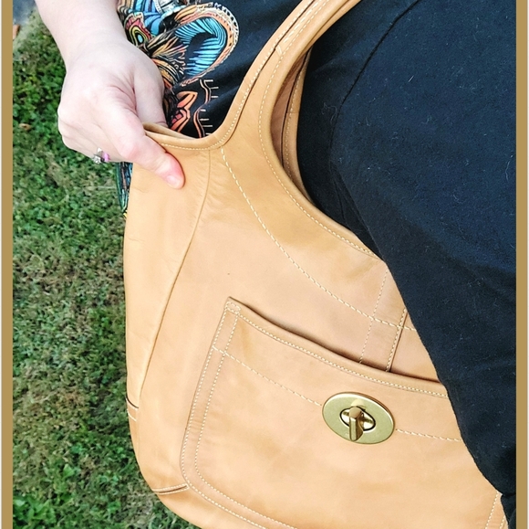 Coach 2007 65th Anniversary Legacy Stripe XL Ergo Tote 10744 British Tan - Picture 12 of 14